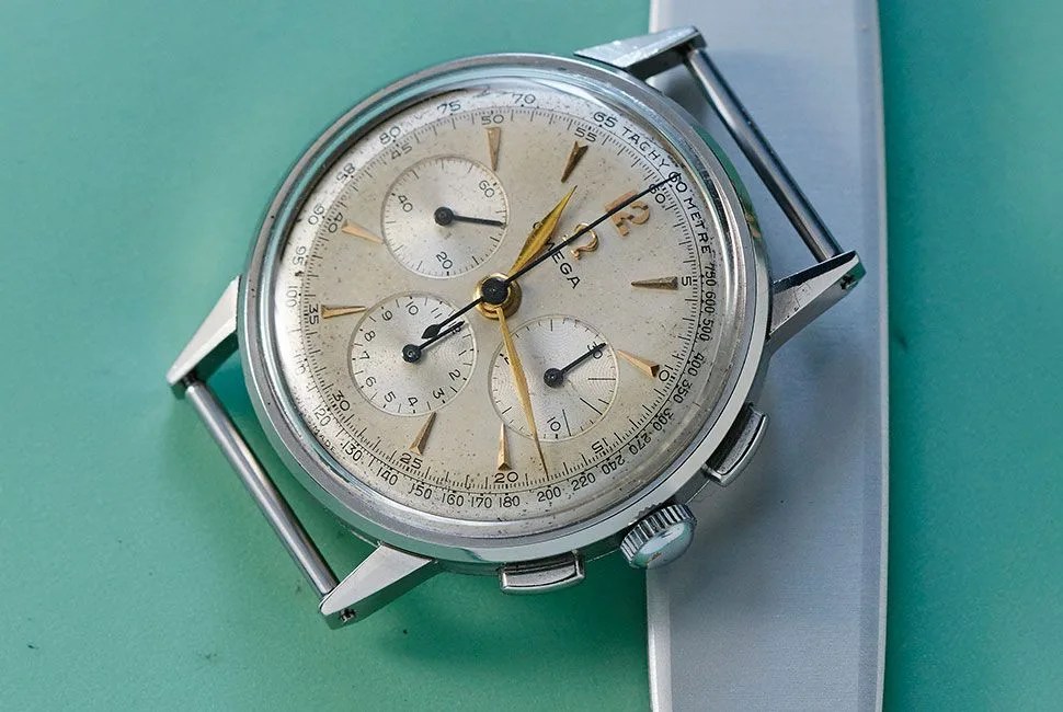 vintage omega seamaster chronograph atom moore