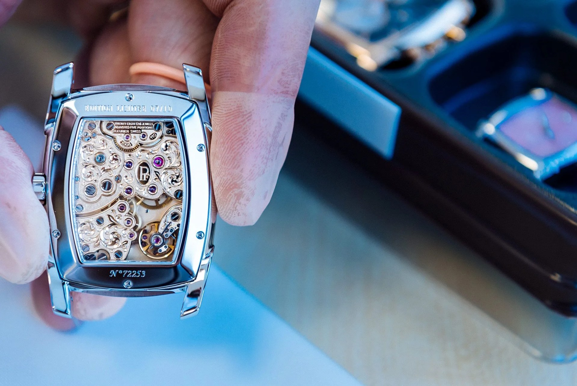 the ornately decorated calibre 110 from a limited edition parmigiani kalpa