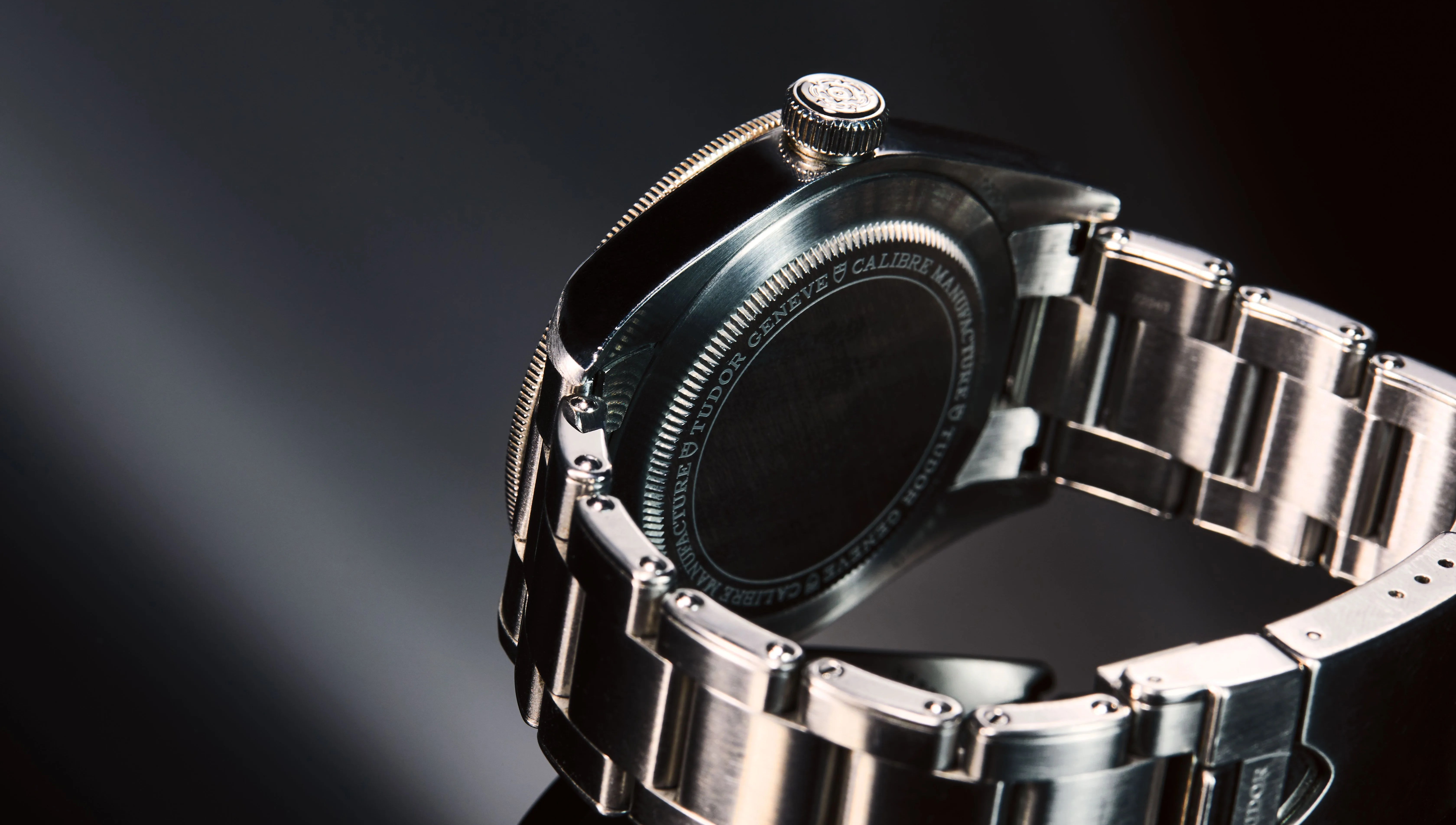 tudor watch with a metal case and bracelet