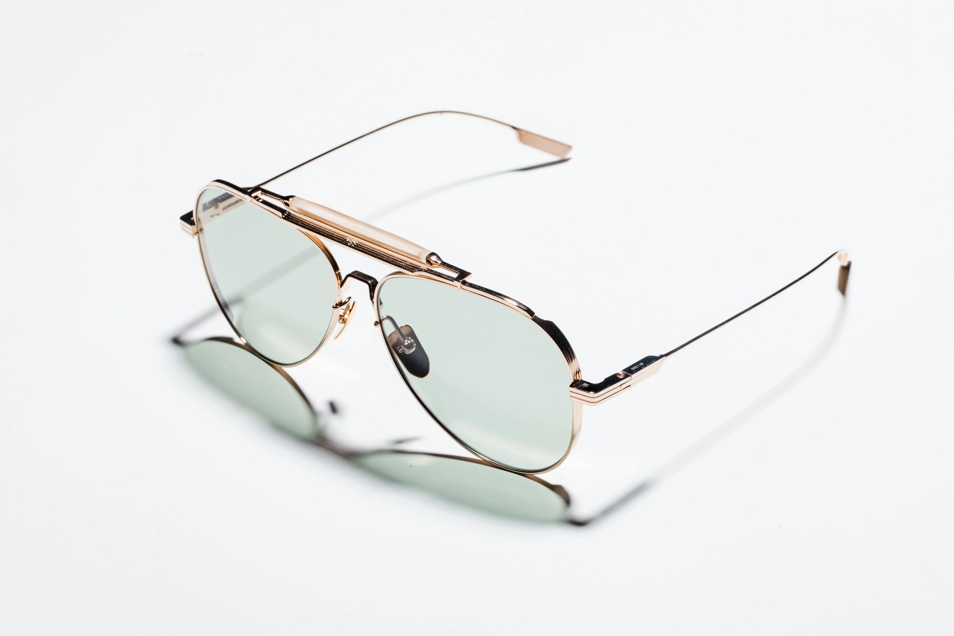 gold aviator glasses with clear lenses