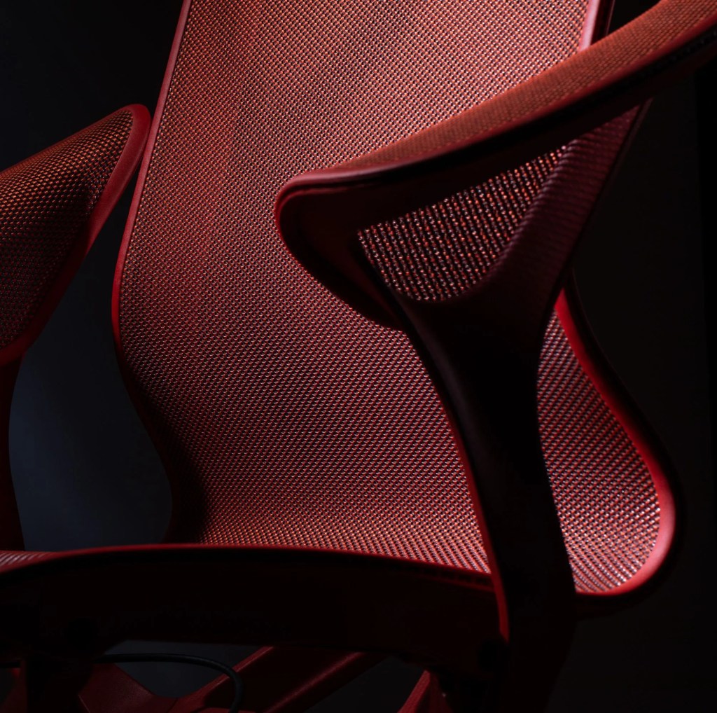 red herman miller cosm mesh office chair