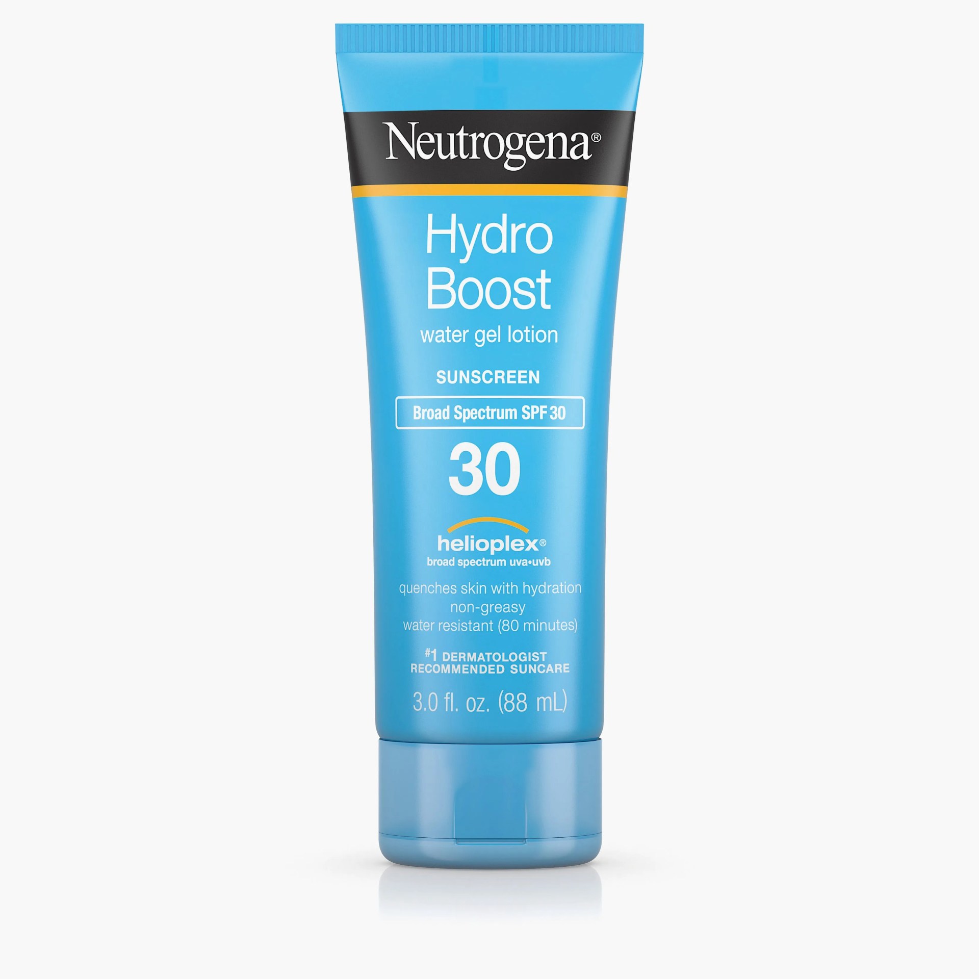 blue bottle of neutrogena hydro boost spf 30 sunscreen