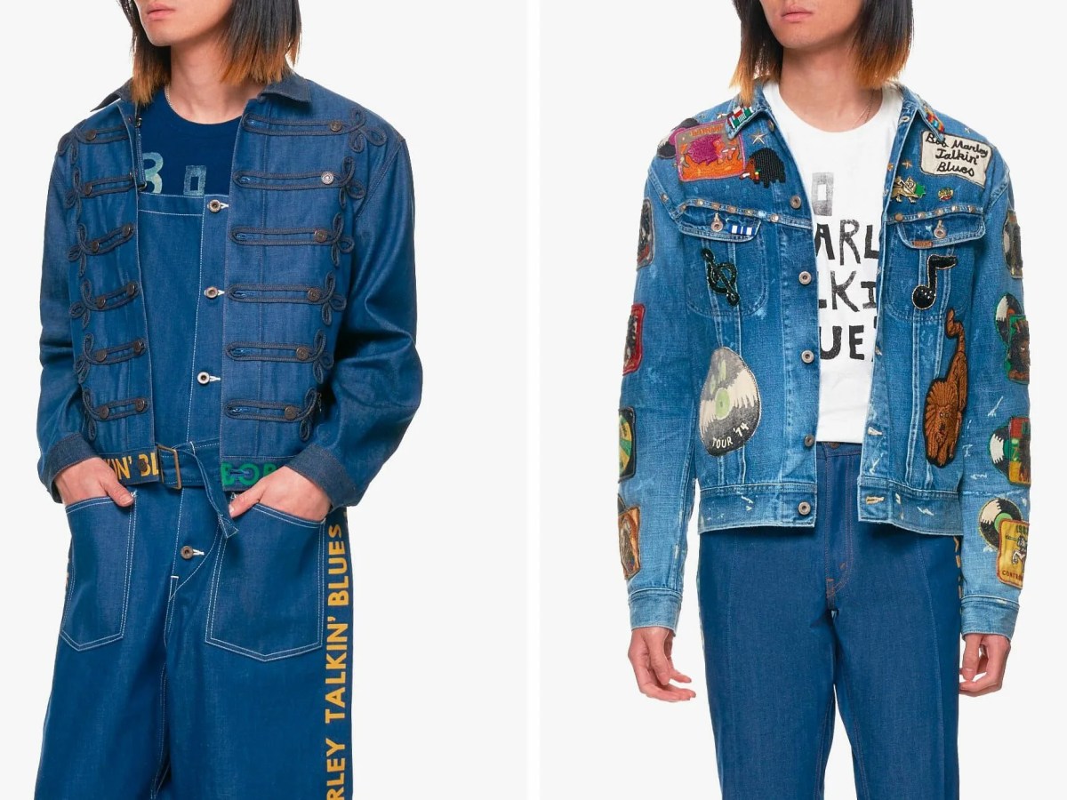 新品Kapital ボブマーリーレコードデザイン バンダナ ネイビー Kapital-x-Bob-Marley-gear-