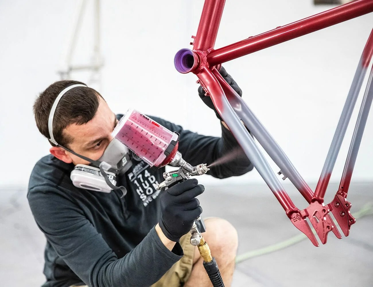 Priority Bicycles Proof being painted
