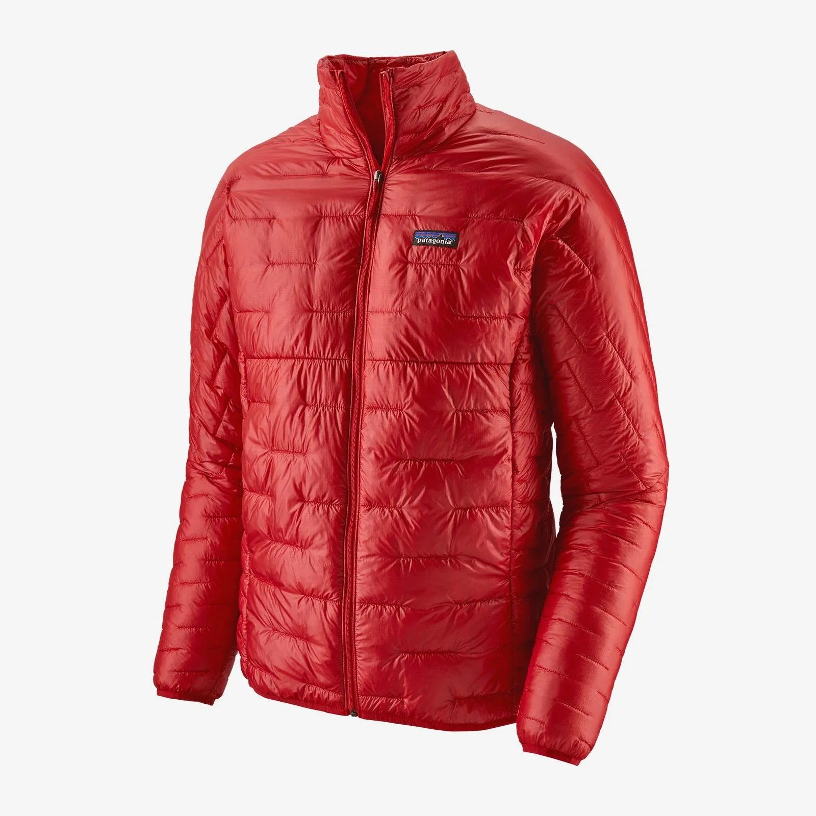 a red insulated jacket on a white background