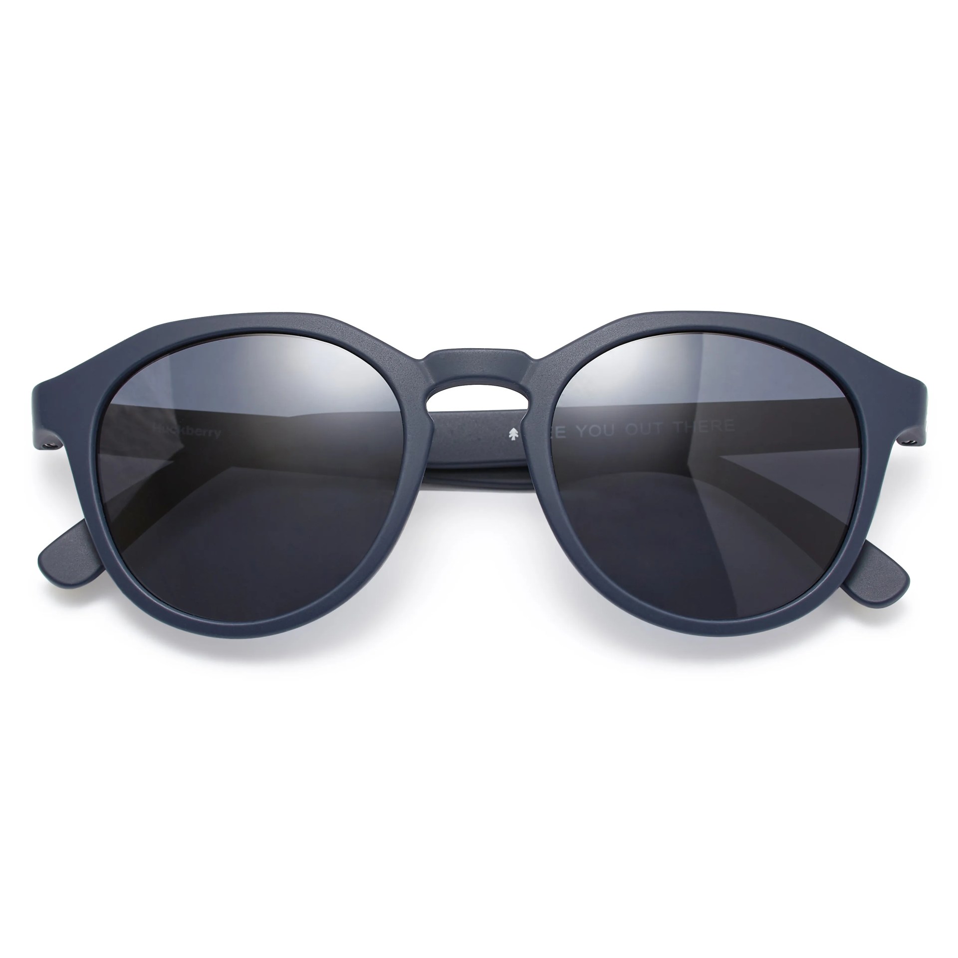 navy sunglasses with rounded lenses