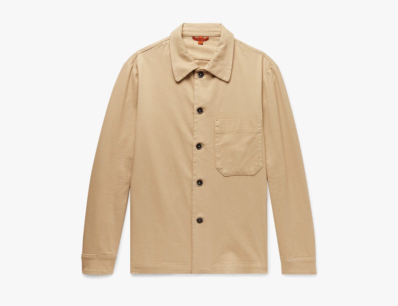 khaki overshirt on white background