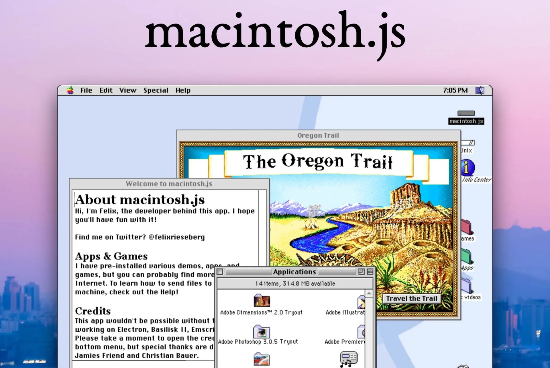 a screenshot of mac os 8, including oregon trail