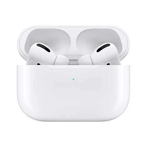 Wireless earbuds inside a charging case on a white background.