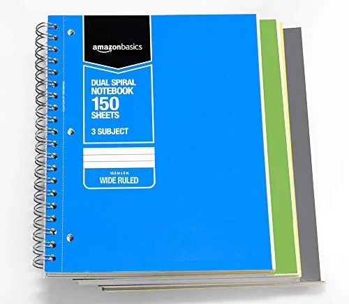 Wirebound notebooks on a white background.