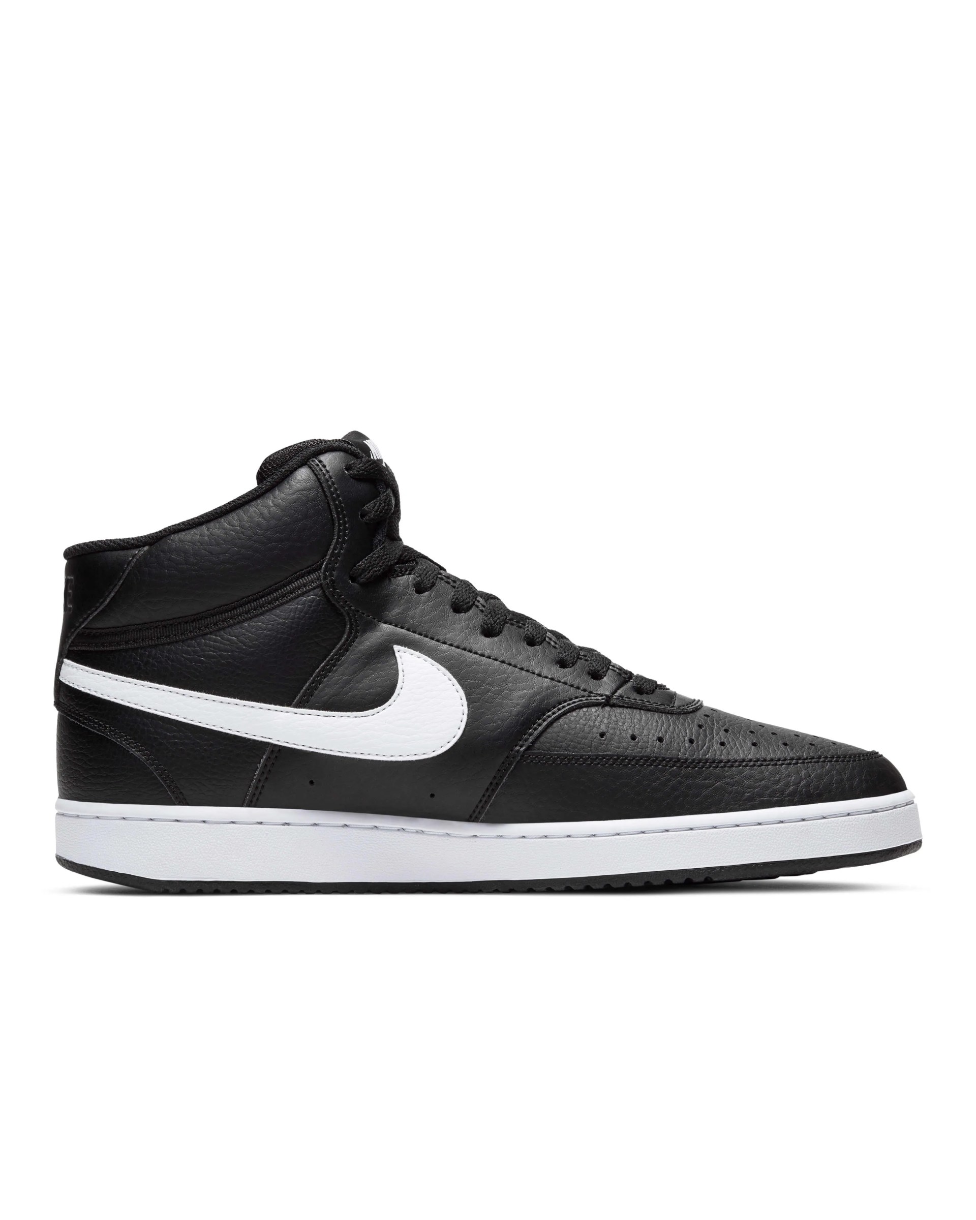 black and white nike mid top sneaker