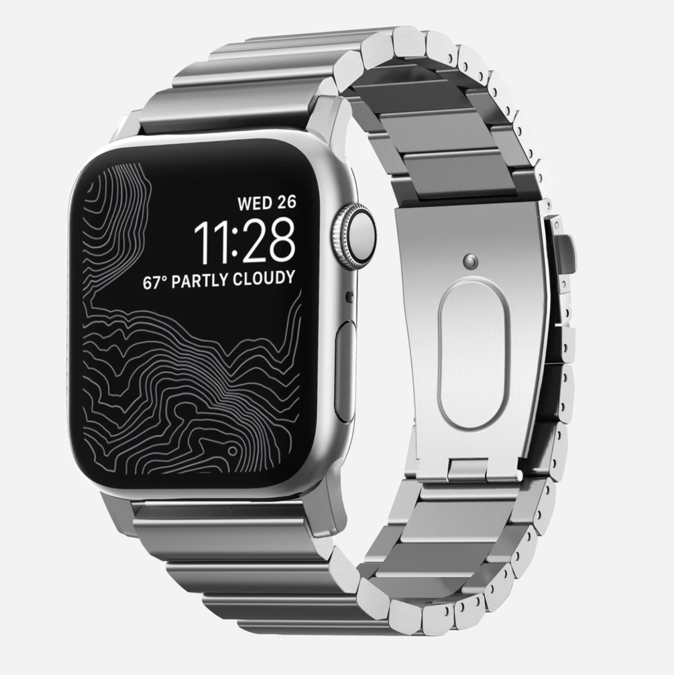Apple Watch on steel bracelet