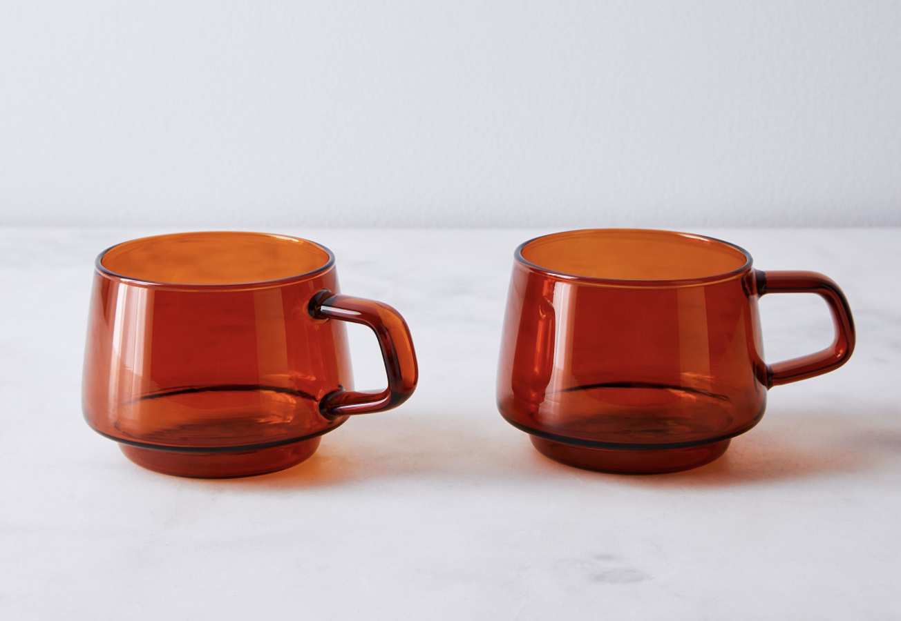 pair of sepia-colored mugs