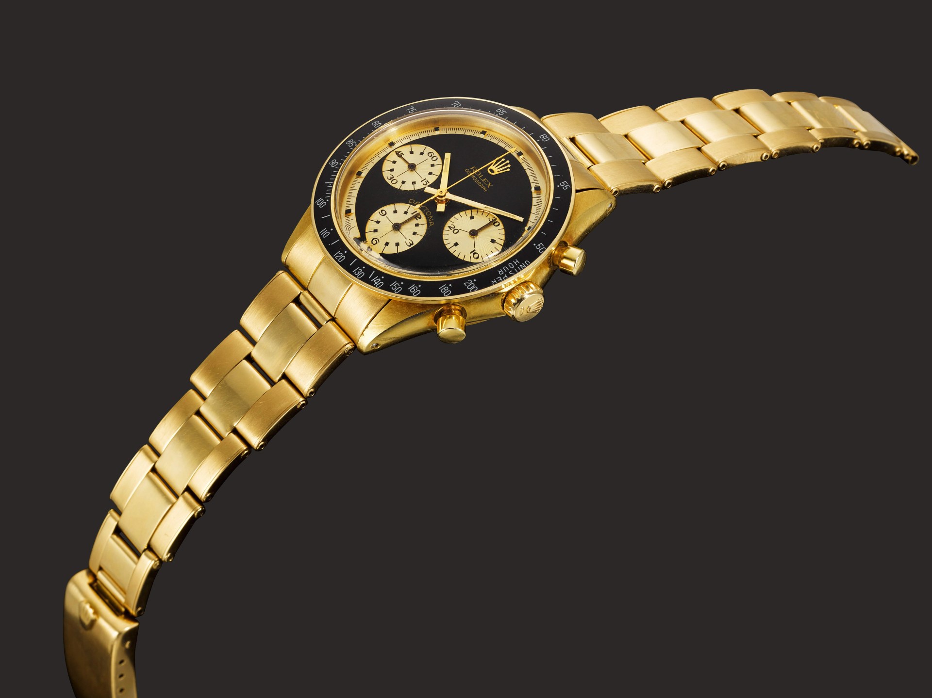 rolex paul newman daytona jps 18k yellow gold on black