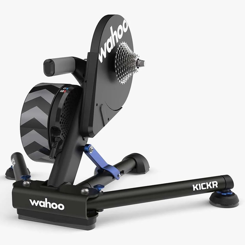 a black indoor bike trainer