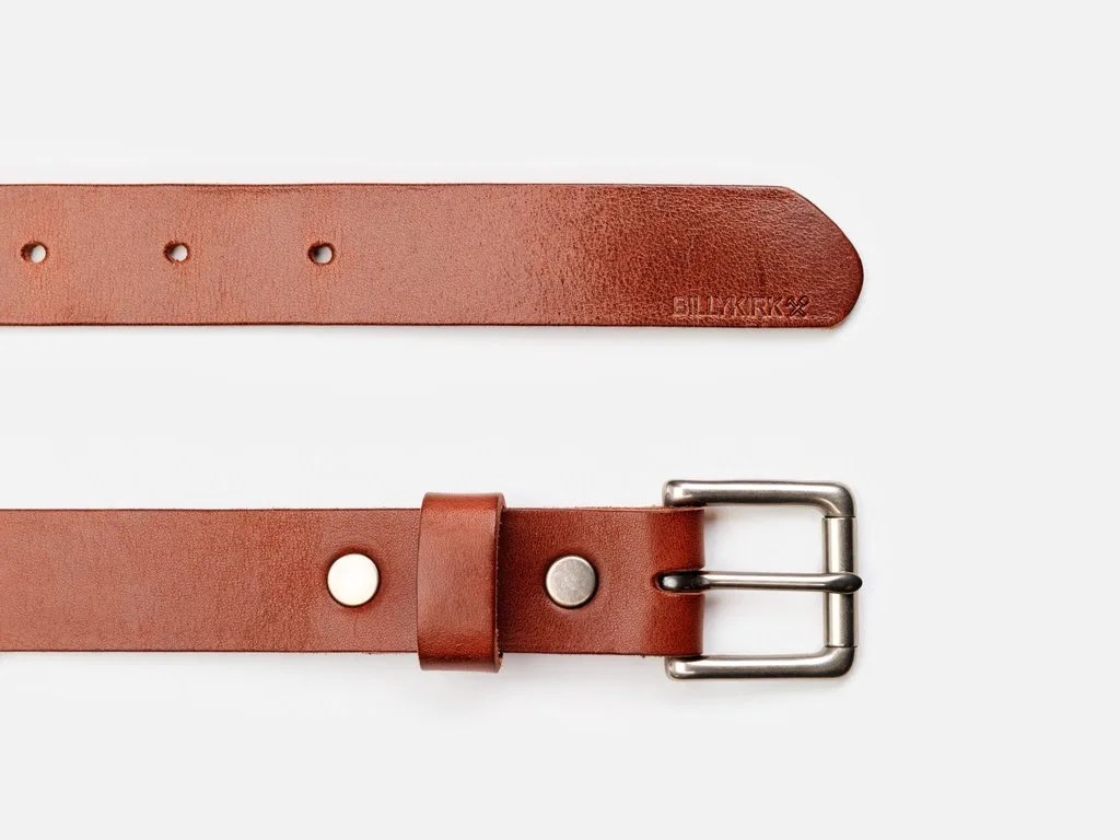 A brown leather belt.