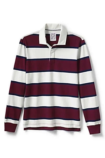 A white and blue rugby stripe shirt