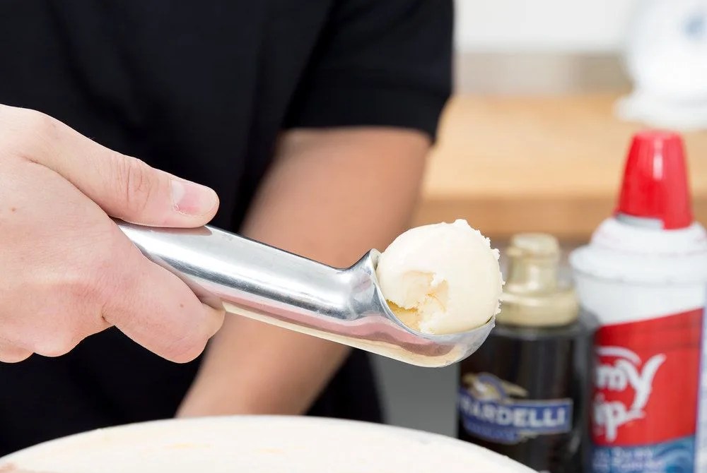 scooped out ice cream