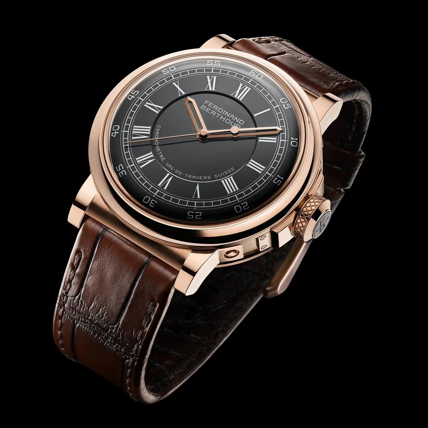 classical watch on leather strap