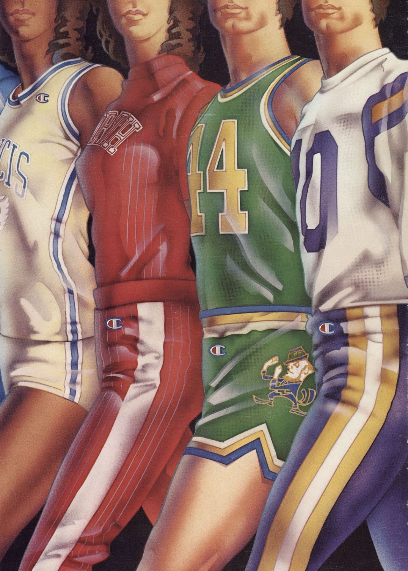 illustration of athletes wearing athletic uniforms