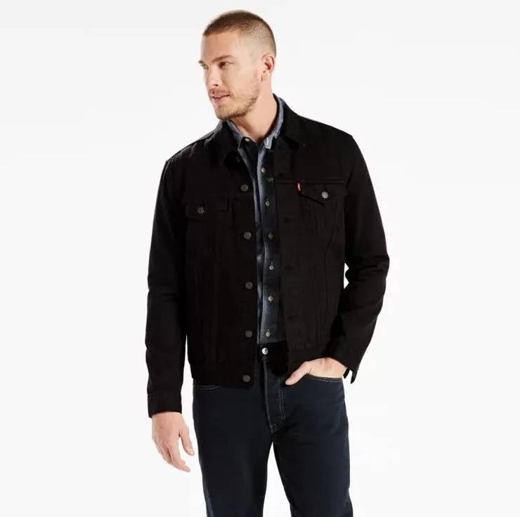 black trucker jacket