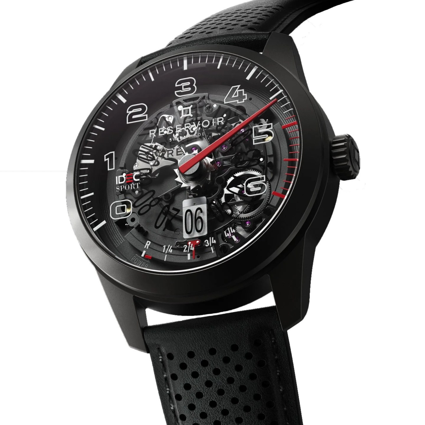 black skeleton watch