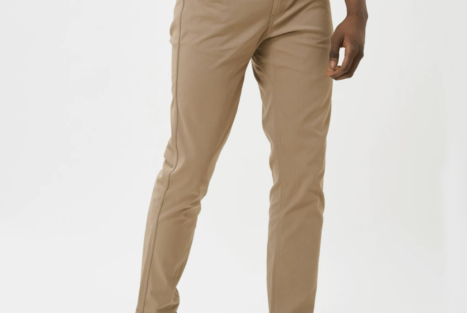 a model wearing khaki pants