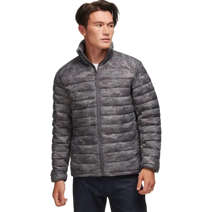 a gray camo down jacket