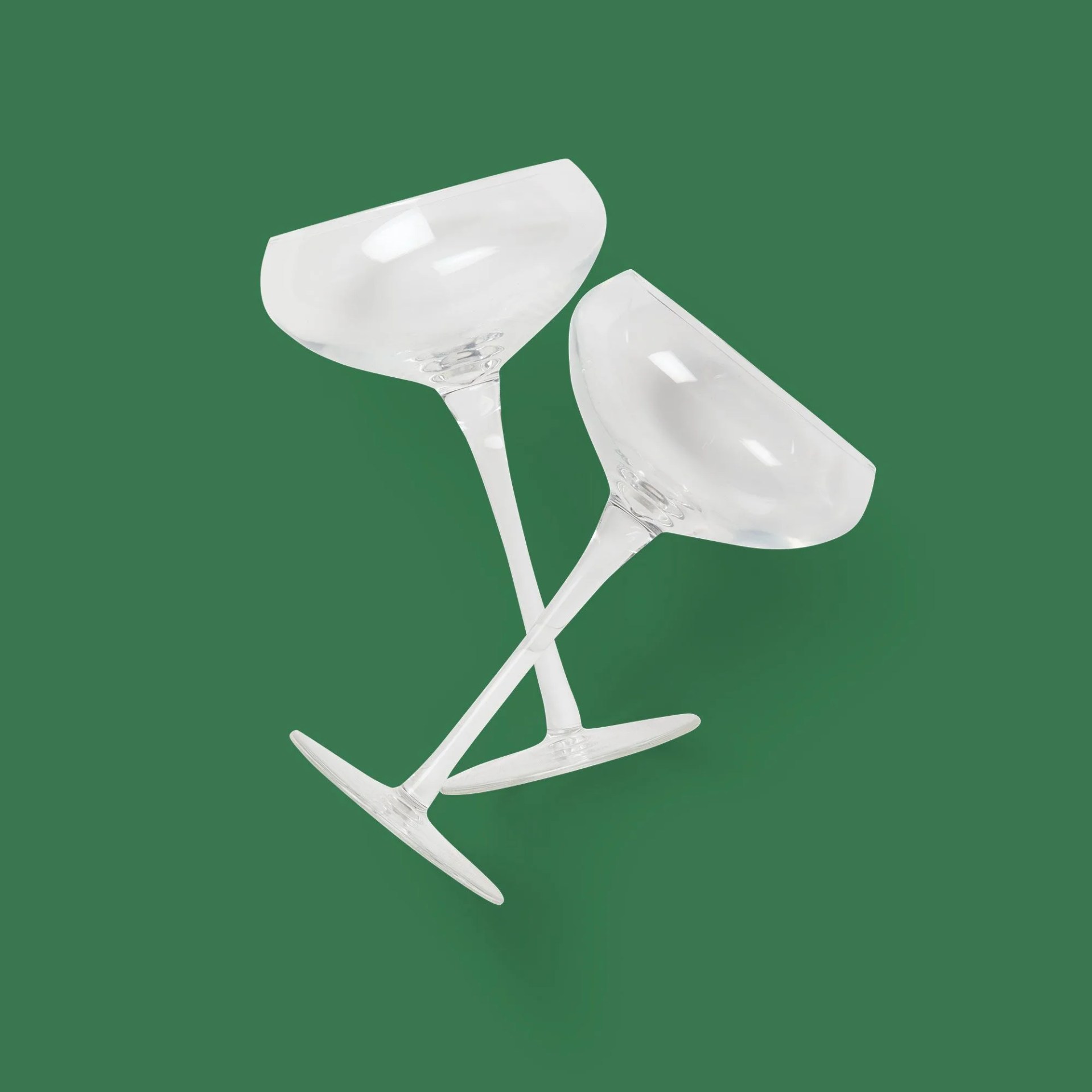 two cocktail glasses