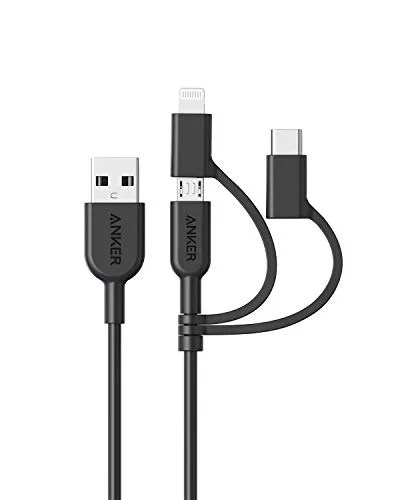 anker 3 in 1 mfi lightning cable with micro usb  usb c