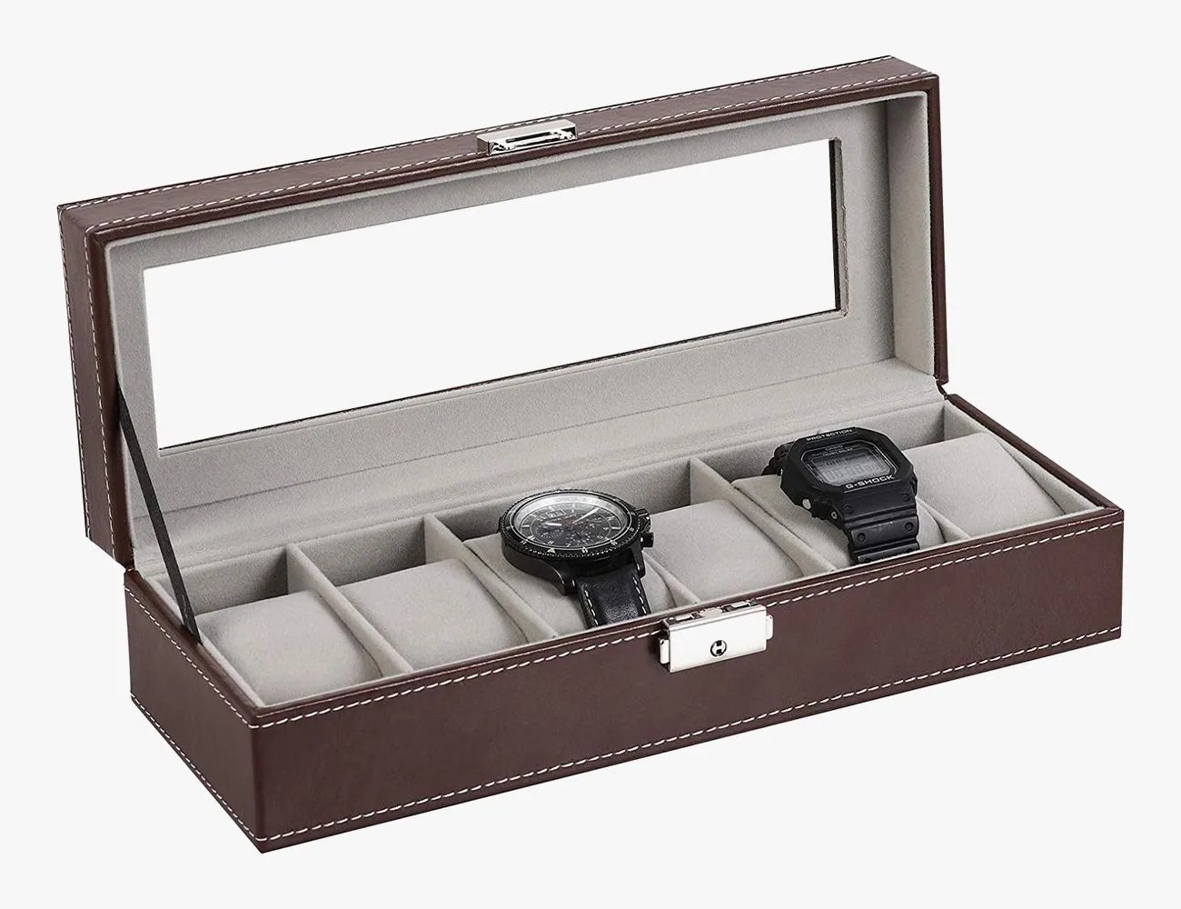 NEX 6 Slot Leather Watch Box Display Case