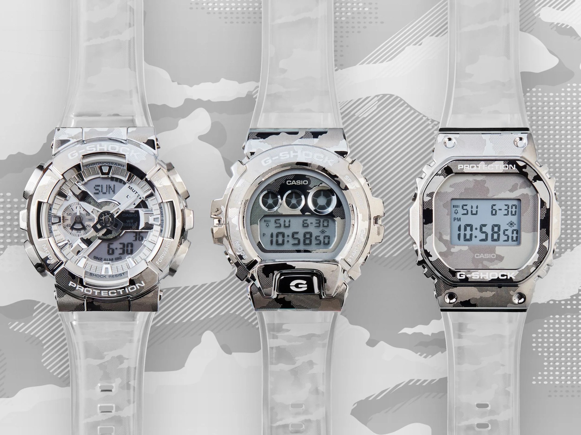 g shock transluscent metal bezel watches