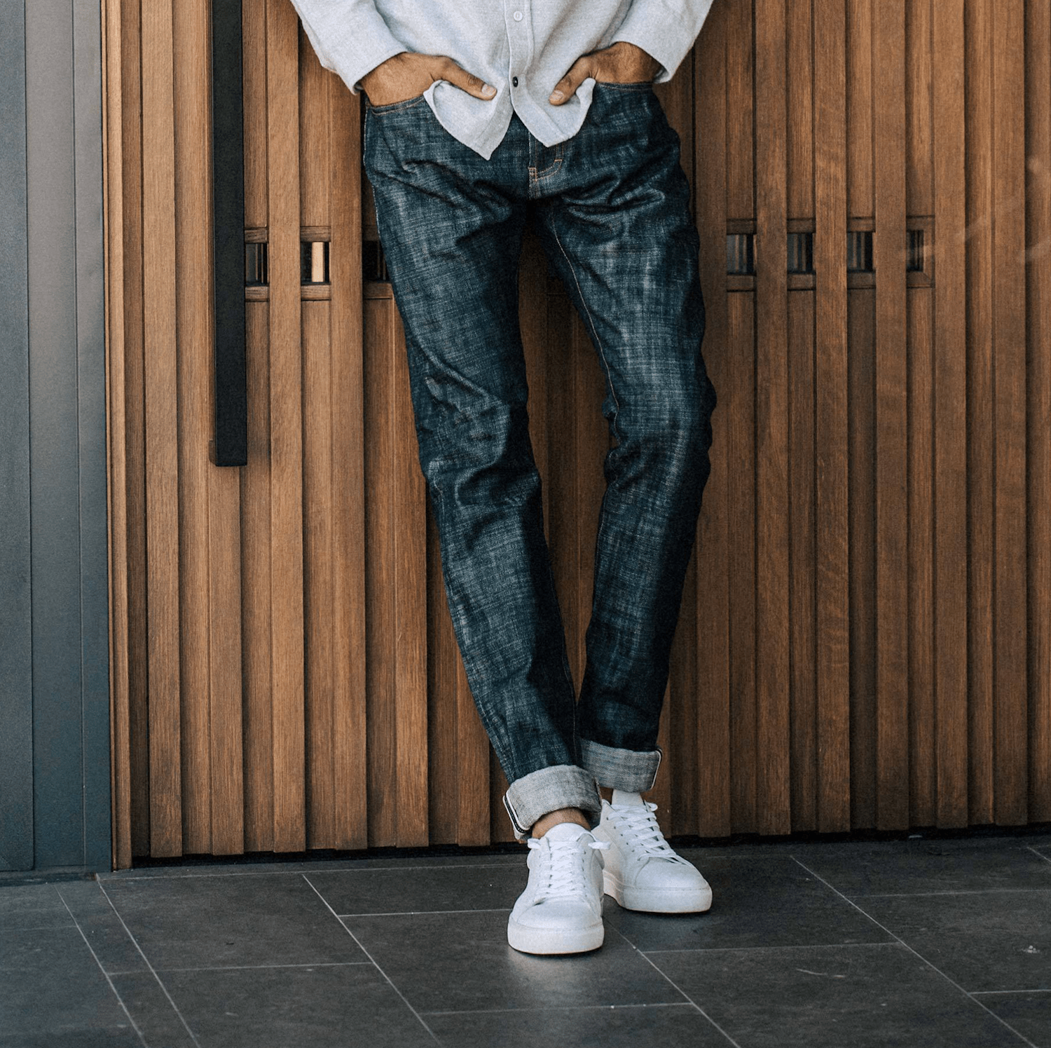 a model wearing a pair of jeans