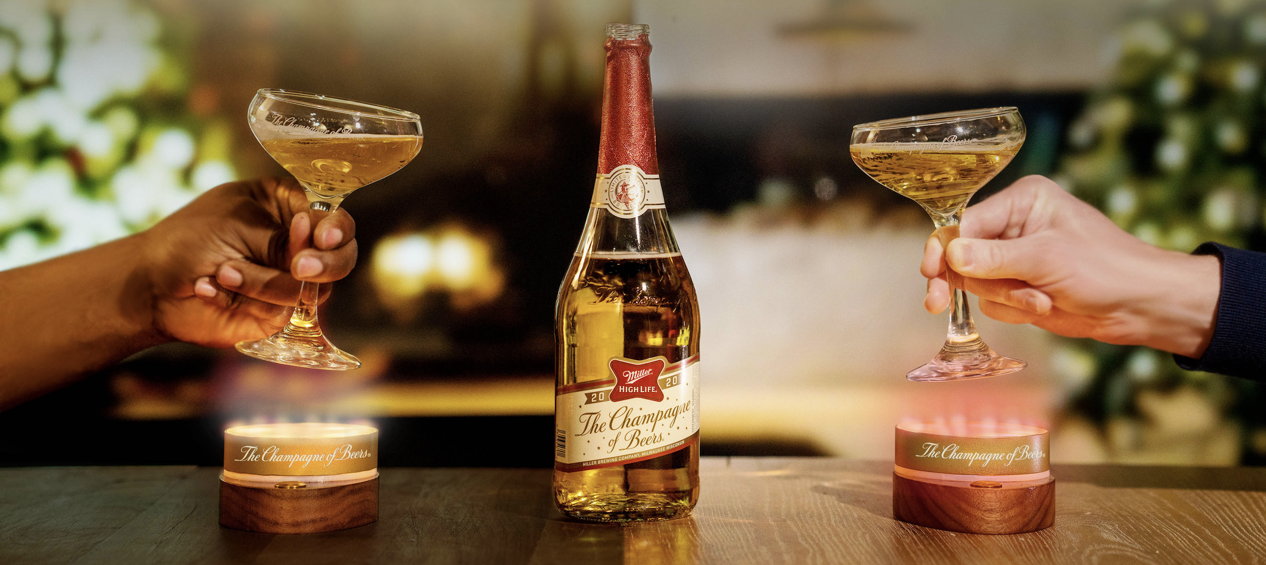 a champagne of beers toast