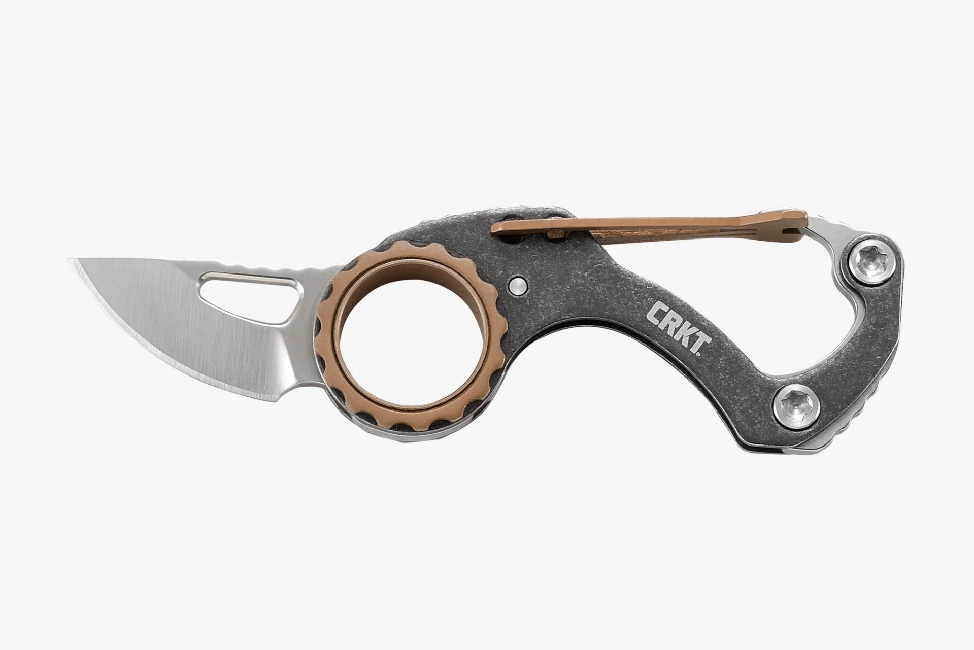 a folding pocket knife with a carabiner attachment