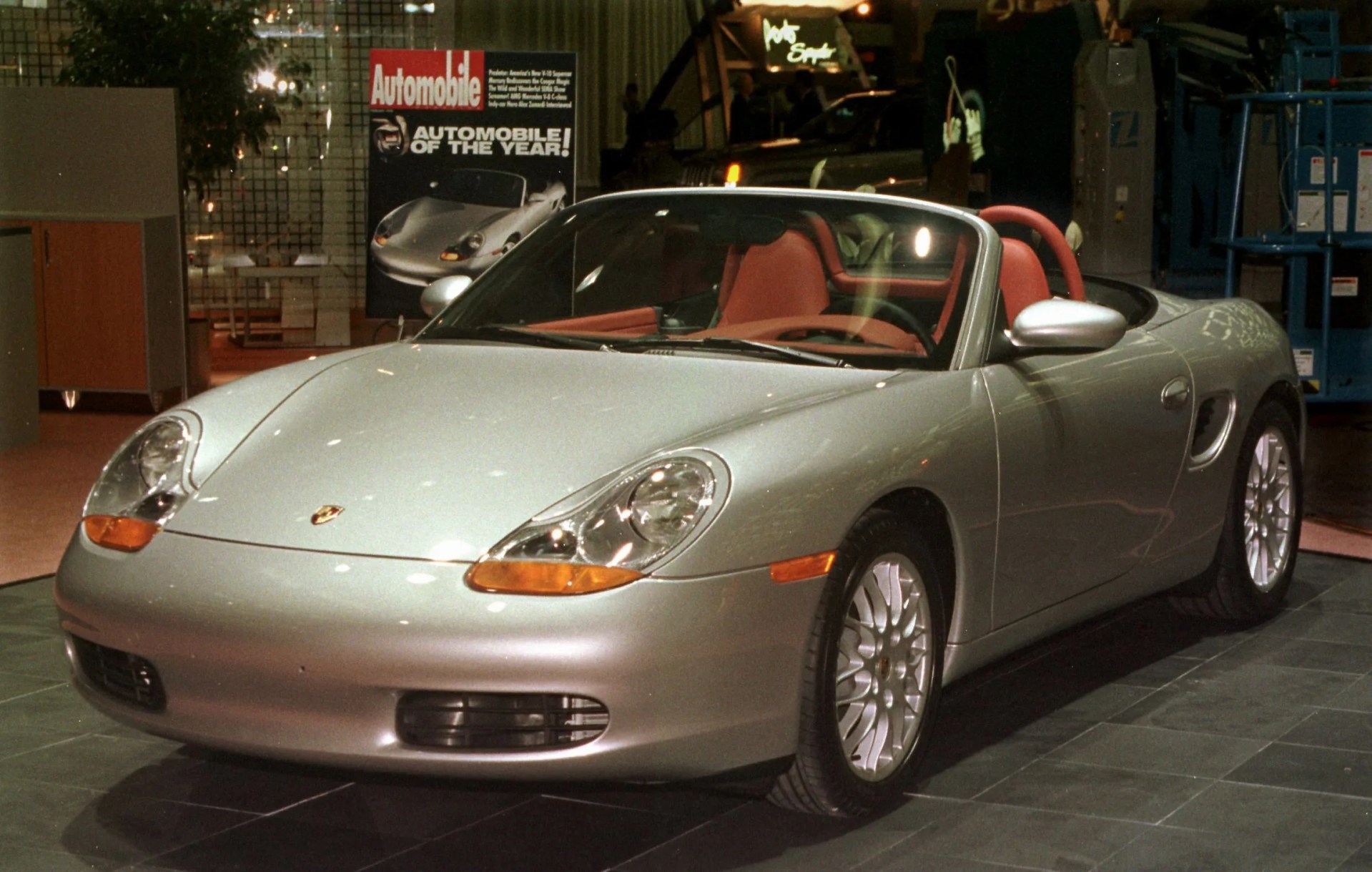 the porsche boxster sits on display 07 january at