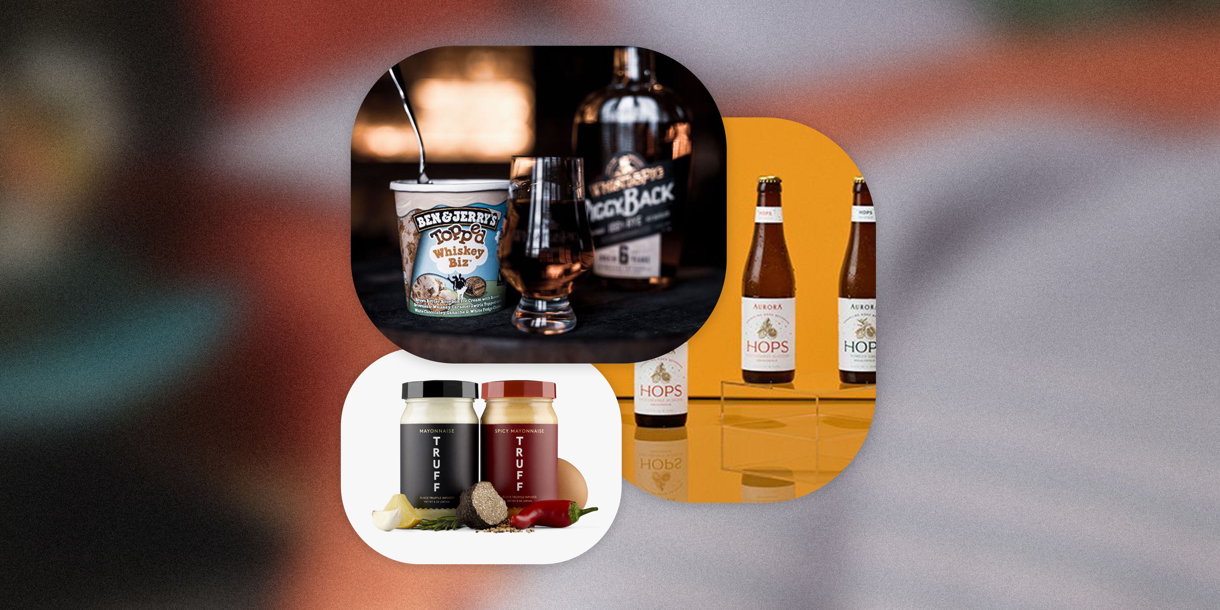 ben and jerry whiskeypig, truff mayo, aurora hops