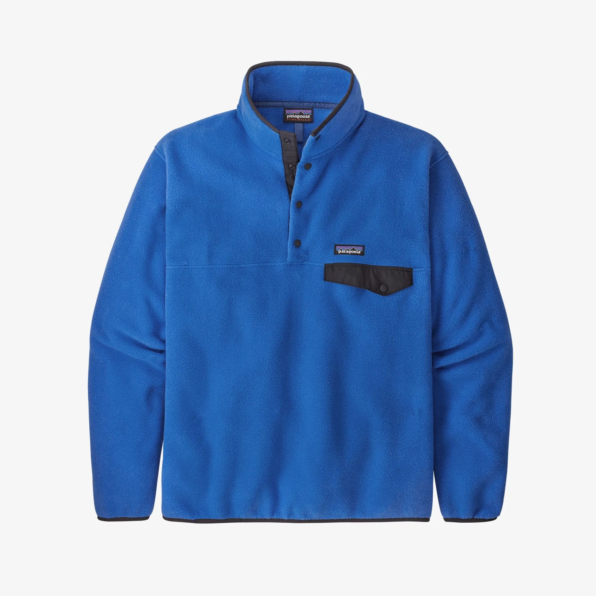 a blue patagonia synchilla fleece