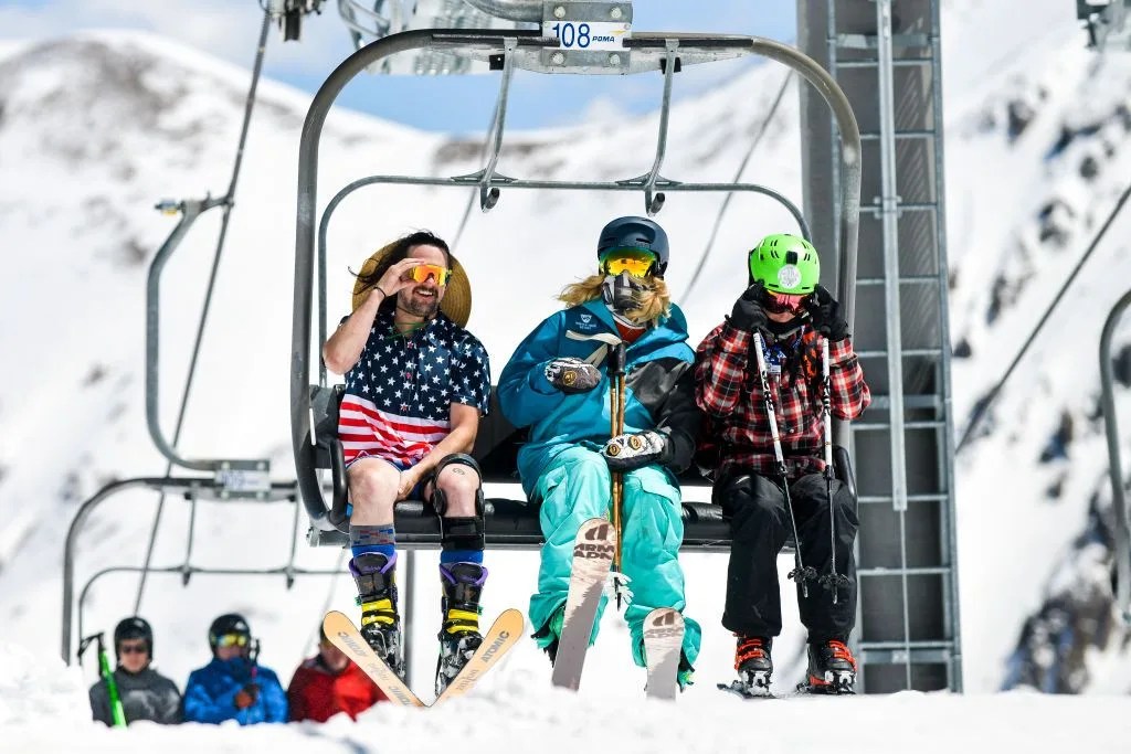 skiers and snowboarders enjoy spring conditions at arapahoe basin over memorial day weekend
