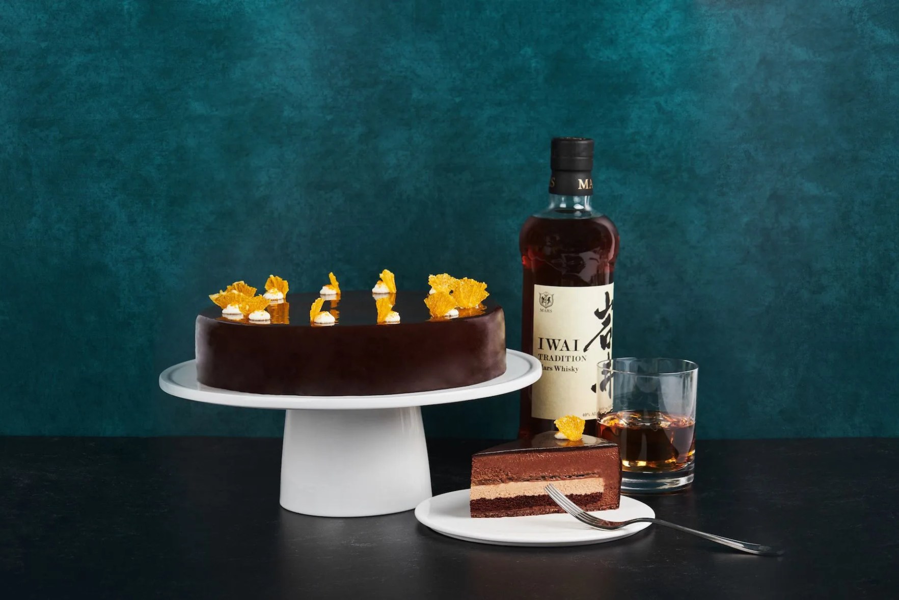 cake and whisky