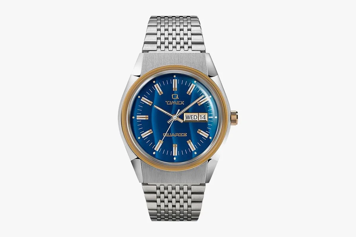 timex two tone quartz watch