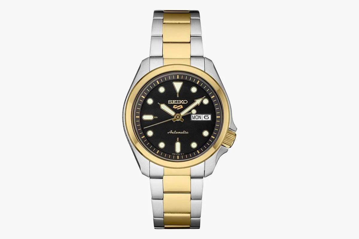 seiko quartz two tone watch