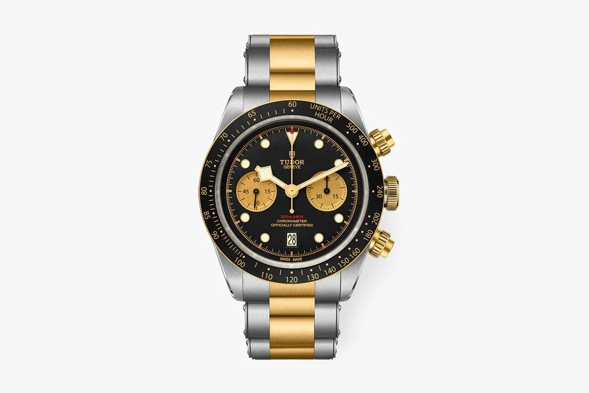 tudor black bay chrono sg two tone watch