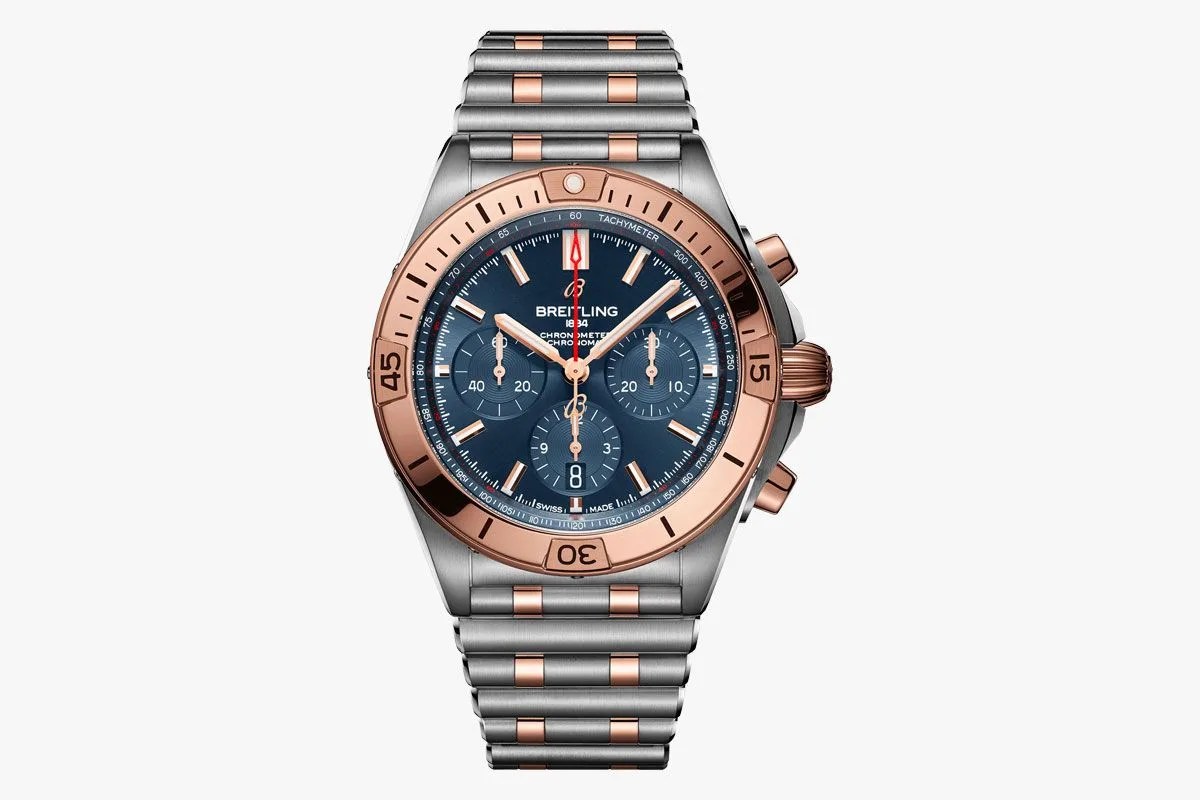 breitling chronomat b01 two tone watch