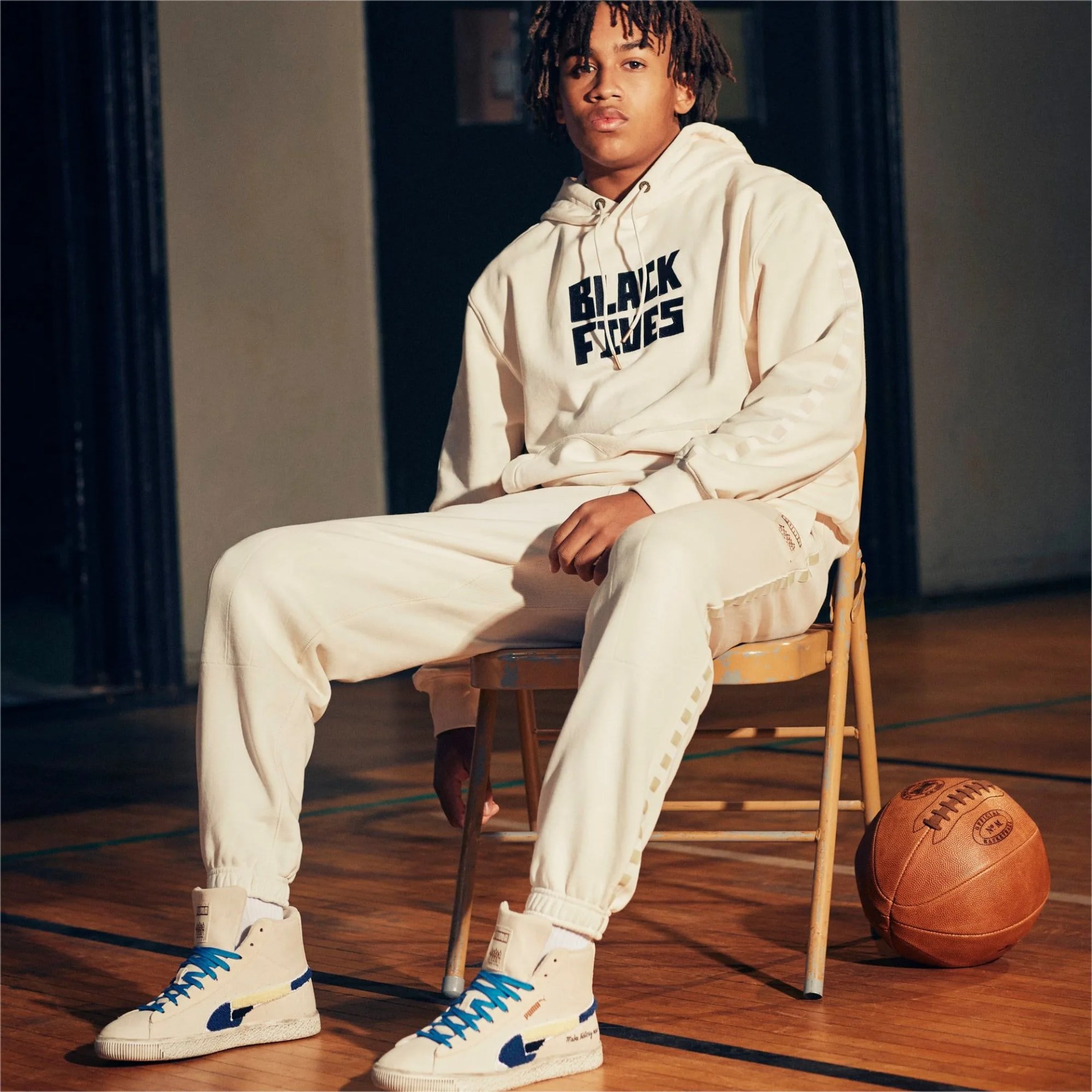 puma clyde mid by black fives