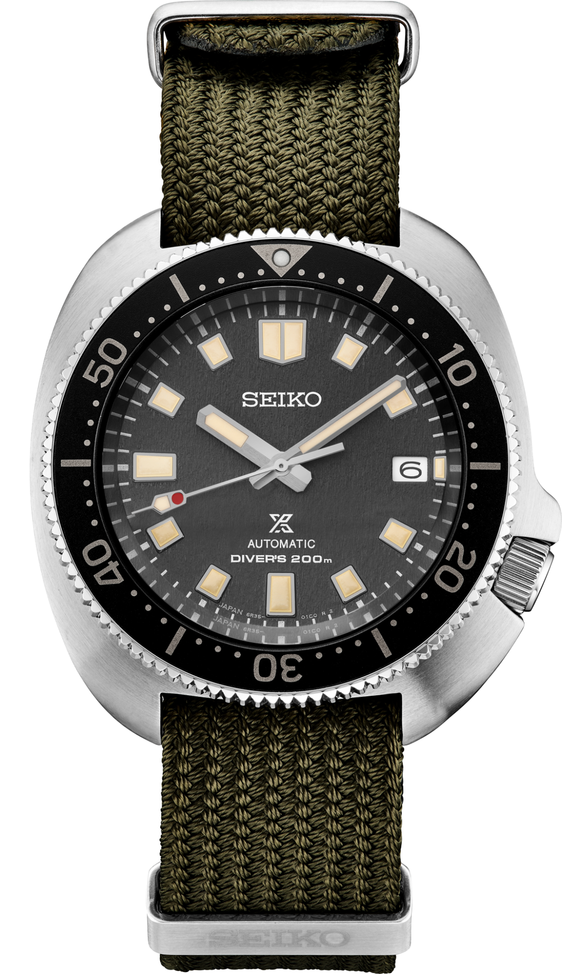 seiko dive watch on fabric strap