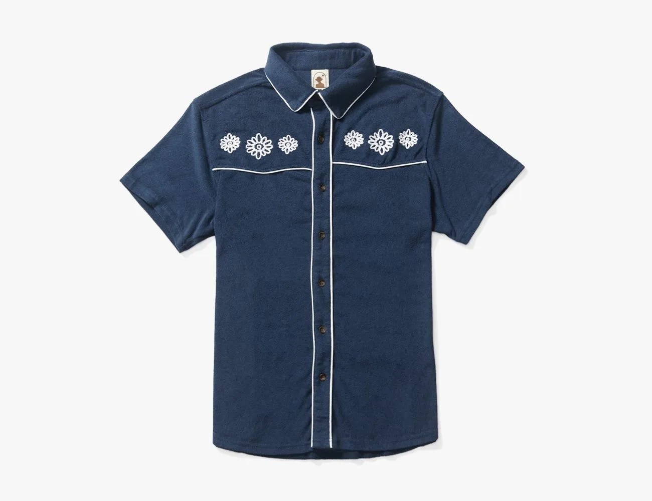 the gaucho terry cloth shirt in vintage navy