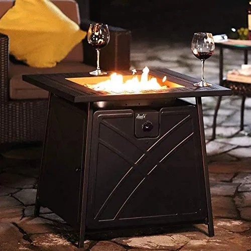 BALI OUTDOORS Square Outdoor Propane Fire Pit Table