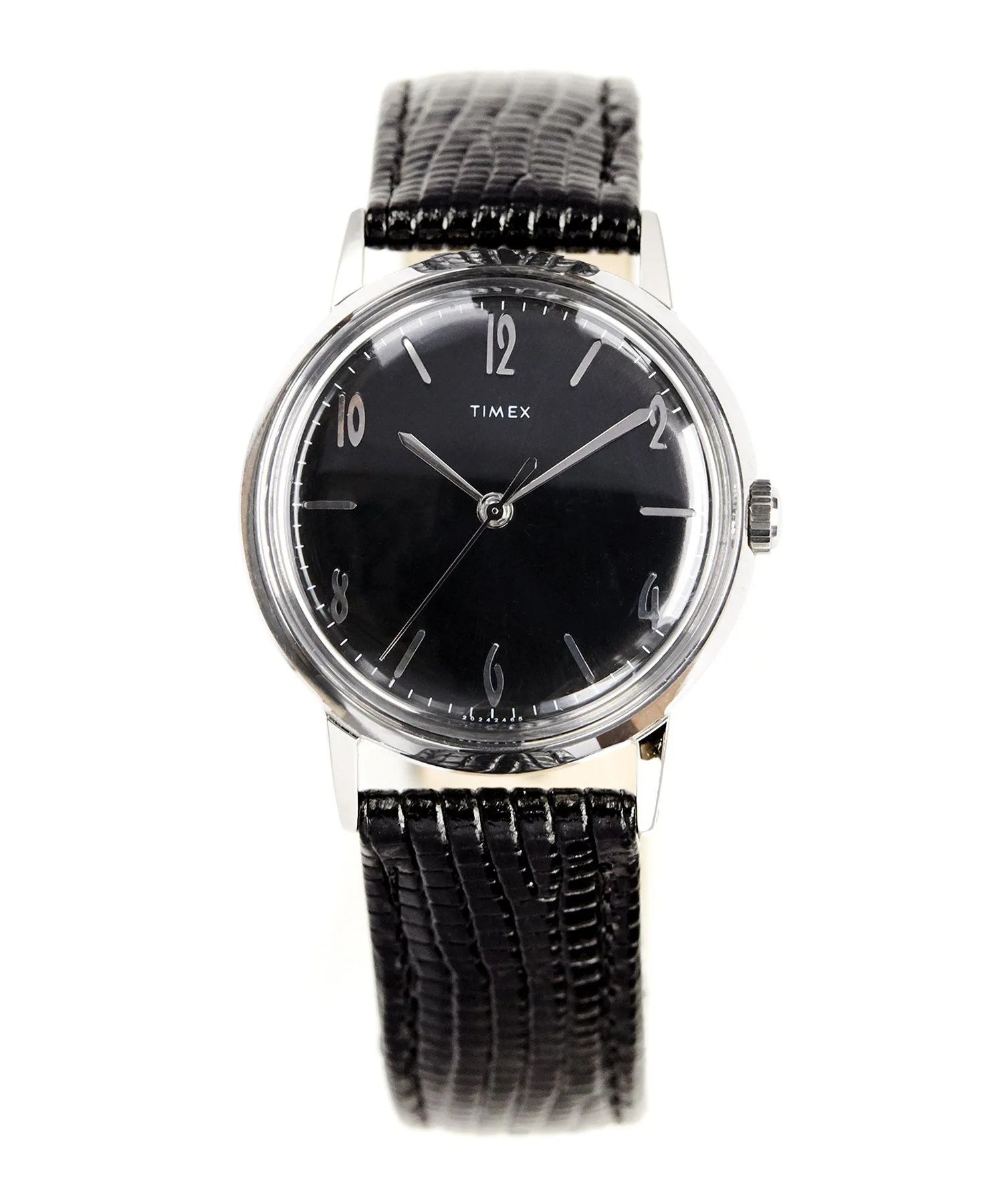 marlin 34mm handwound leather strap watch  timex