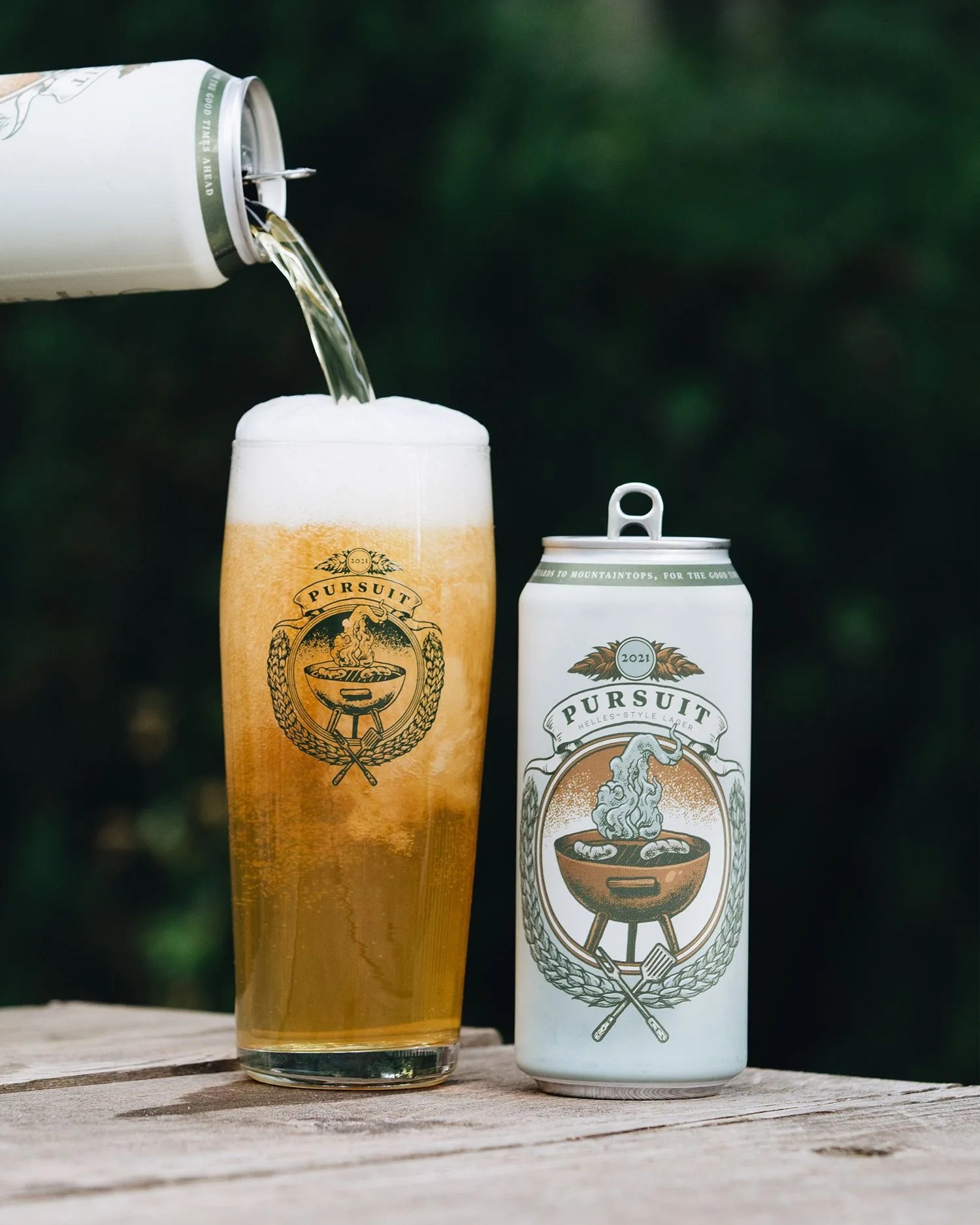 pursuit beer poured into glass